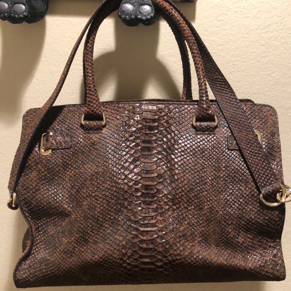 Michael Kors Satchel Brown Python Print. E - image 3